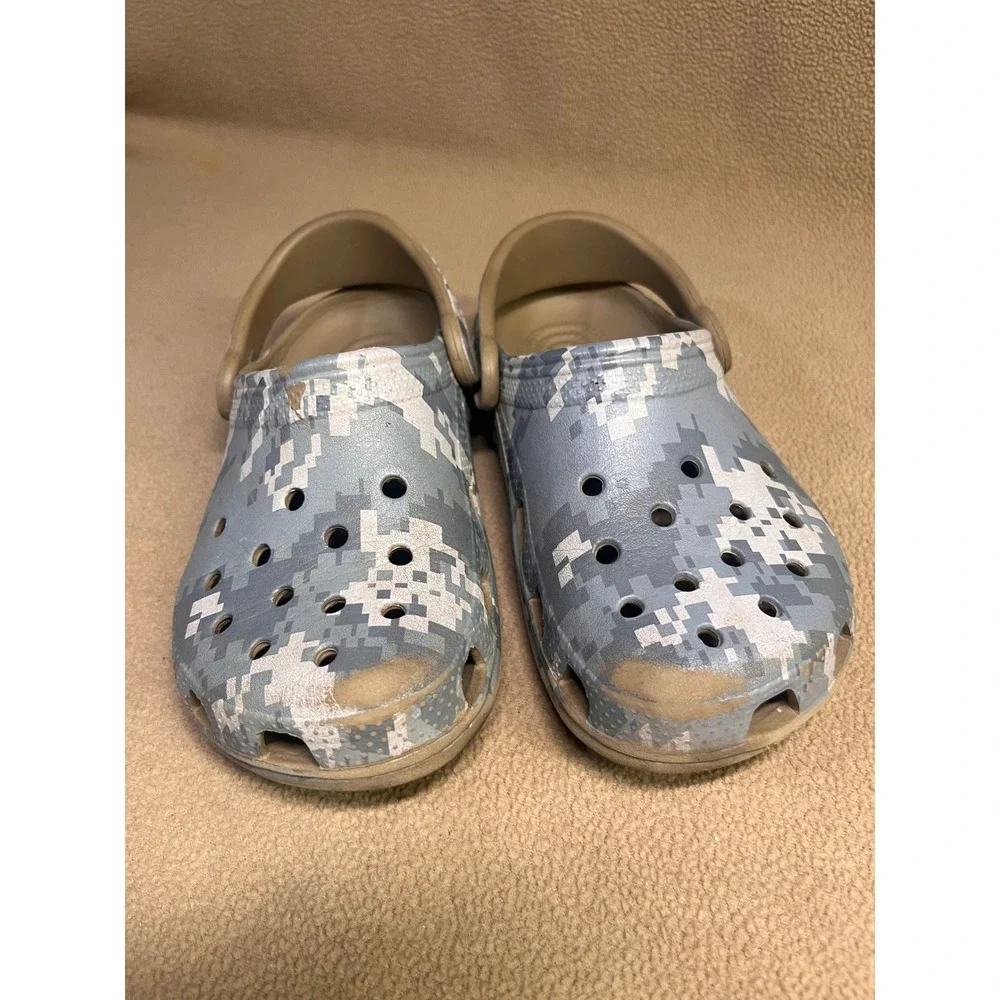 Crocs Classic Clog US Army Strong Digital Camo Gre Military Shoes Kids M1 W3